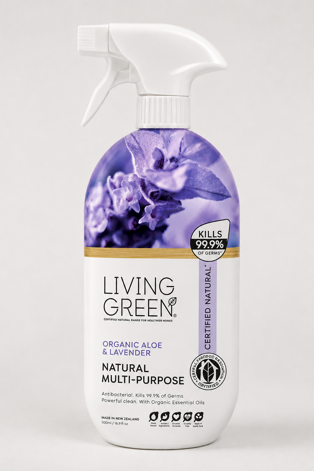 Multi-purpose Cleaner.  Certified Natural with Organic Organic Aloe & Lavender.