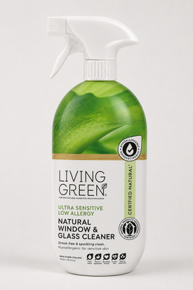 Glass and Surface Cleaner. Certified Natural Ultra Sensitive, Low Allergy.