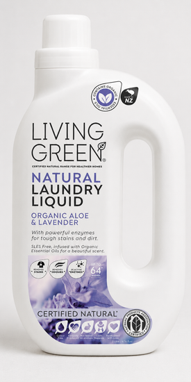 Living Green, Certified Natural Laundry Liquid, Organic Lavender and Aloe, 2L