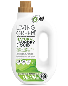 Living Green Certified Natural, Ultra-Sensitive Laundry Liquid  (Fragrance Free), 2L