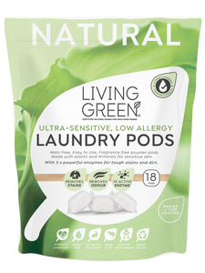 Living Green Laundry Pods, Ultra Sensitive, 18 Pack