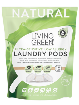 Living Green Laundry Pods, Ultra Sensitive, 18 Pack