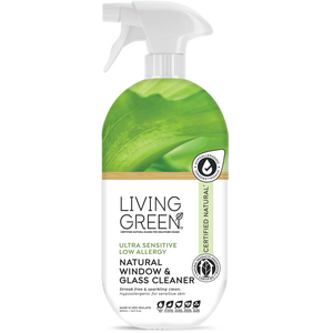 Living Green Certified Natural, Ultra Sensitive Glass and Surface Cleaner, Fragrance Free 500ml
