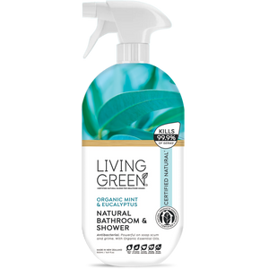 Living Green Certified Natural Bathroom and Shower Cleaner, Organic Eucalyptus and Mint, 500ml
